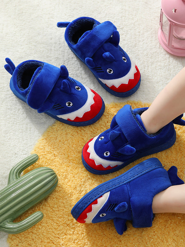 Fashion Kids Cartoon Shark Cotton Shoes Velcro