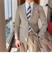 Single-breasted Houndstooth Casual Suit Fashionable Jacket