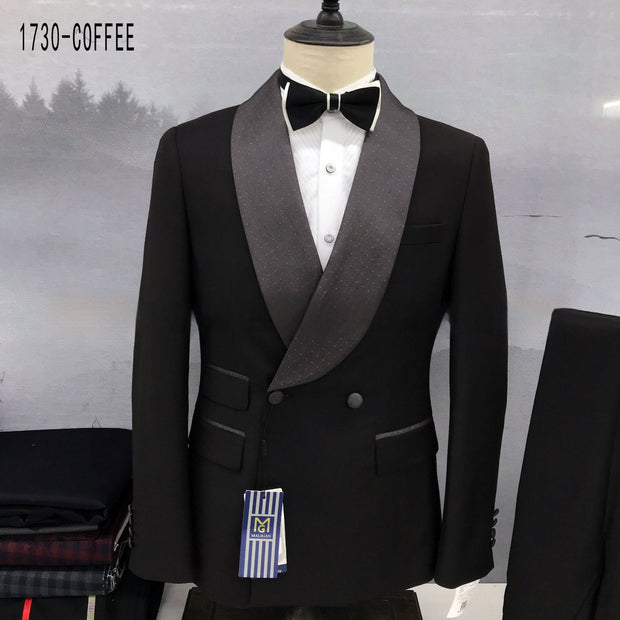 Green Fruit Collar Two-piece Set Men's Suit Set