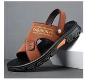 Men's Summer Soft Bottom Beach Cowhide Sandals