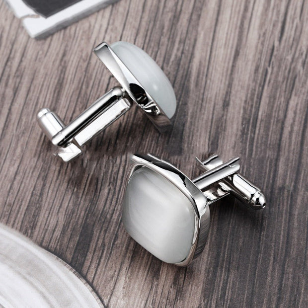 High-end Opal Gentleman Business French Cufflinks