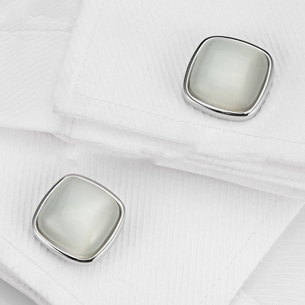 High-end Opal Gentleman Business French Cufflinks