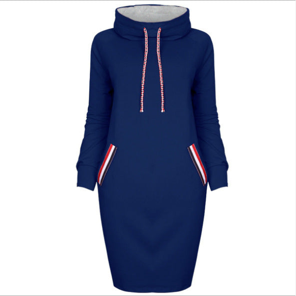 Ladies Winter Hooded Dresses Women Dress