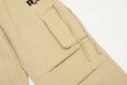 Multi-pocket Straight Cargo Pants Men's Loose