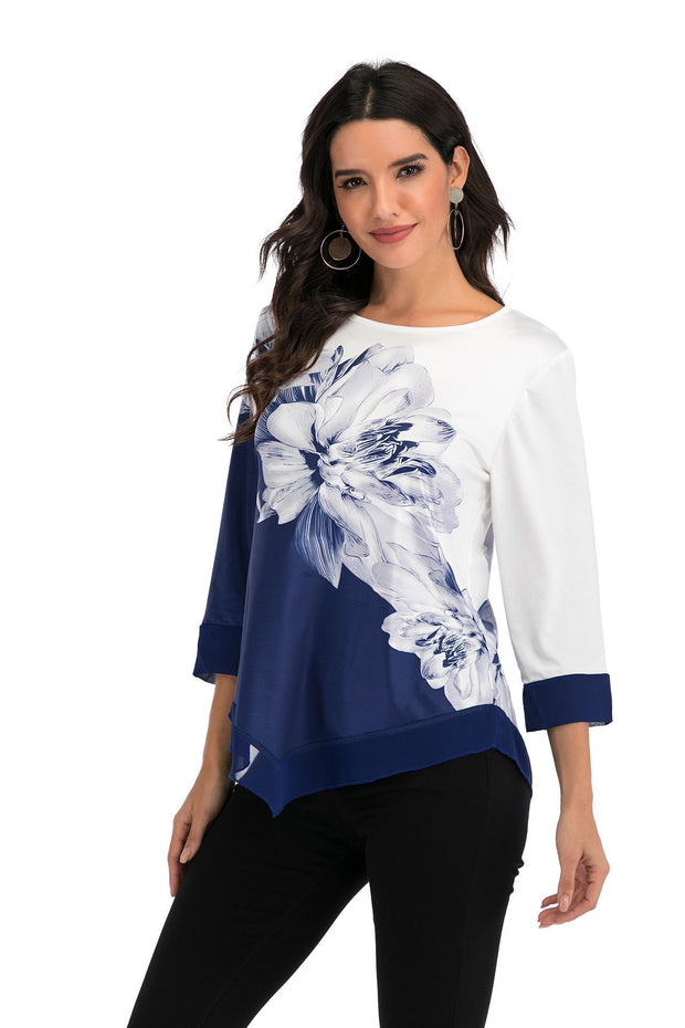 Loose Irregular Hem Blouse