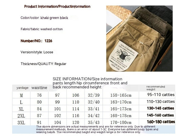 Overalls Men's Stain-resistant Wear-resistant Loose Straight-leg Pants Men's Pants Casual Pants