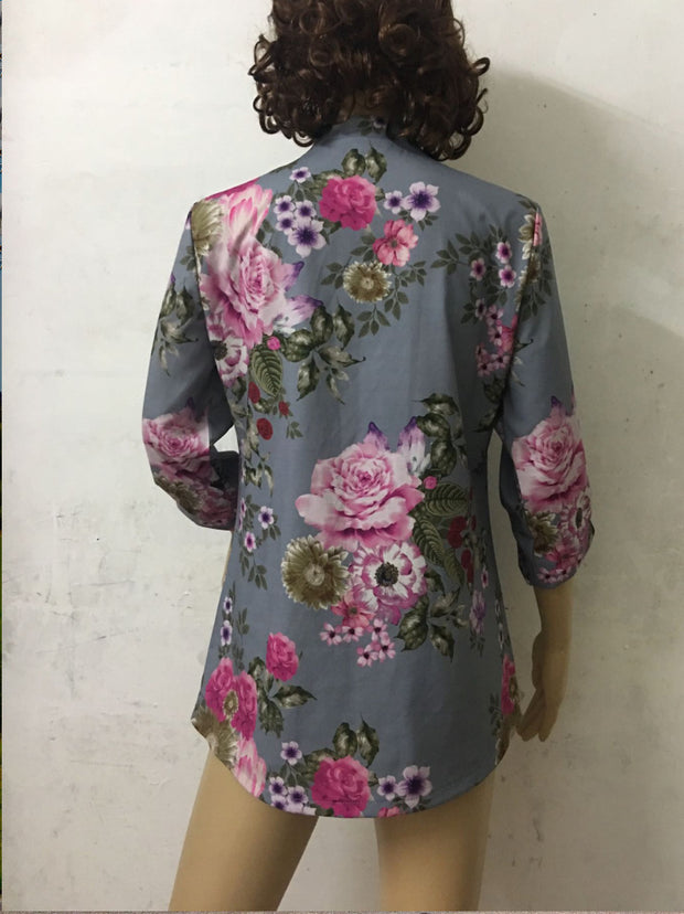 Flower Printing Blouse