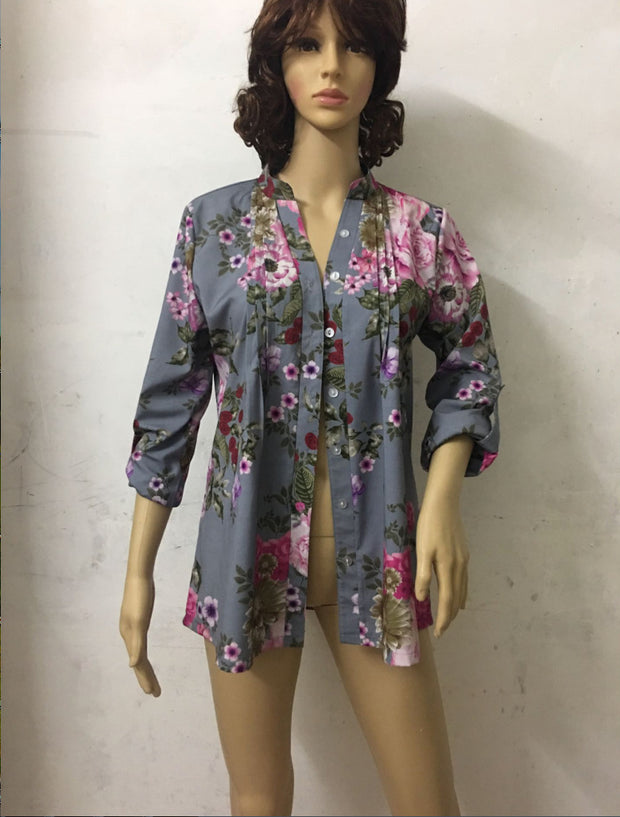 Flower Printing Blouse