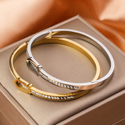 Gold Plating Exquisite Stainless Steel Bracelet Fashion Bracelet & Bangles For Women Lady Jewelry Charm Valentine's Gift