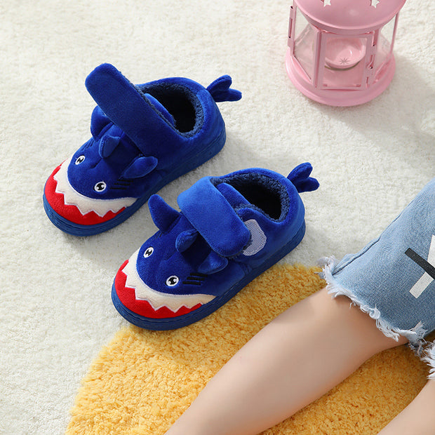 Fashion Kids Cartoon Shark Cotton Shoes Velcro