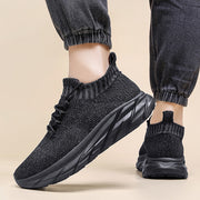 Stretch Sock Shoes Men's Plus Size Flyknit Height Increasing Leisure Sneaker