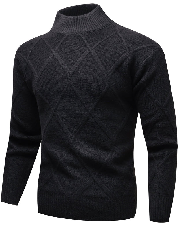 Half Turtleneck Men's Trendy Pattern Long Sleeve Sweater