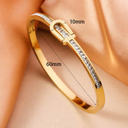 Gold Plating Exquisite Stainless Steel Bracelet Fashion Bracelet & Bangles For Women Lady Jewelry Charm Valentine's Gift