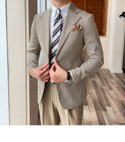 Single-breasted Houndstooth Casual Suit Fashionable Jacket