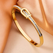 Gold Plating Exquisite Stainless Steel Bracelet Fashion Bracelet & Bangles For Women Lady Jewelry Charm Valentine's Gift