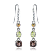 Fashionable Elegant Natural Gemstone Earrings S925 Silver