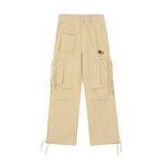 Multi-pocket Straight Cargo Pants Men's Loose