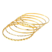 Bohemian Metal Chain Bracelet Set For Women Geometric Gold Color Thick Link Chain  Bangle Female Fashion Jewelry