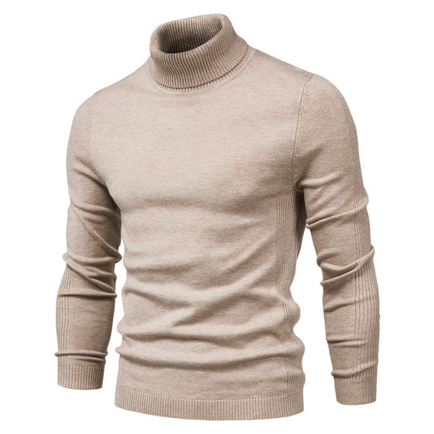 Men's Solid Color Pullover Sweater Foreign Trade Turtleneck Men's Casual Sweater