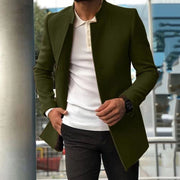 Men's Coat Overcoat Solid Color Slim Fit