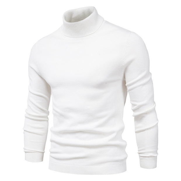 Men's Solid Color Pullover Sweater Foreign Trade Turtleneck Men's Casual Sweater