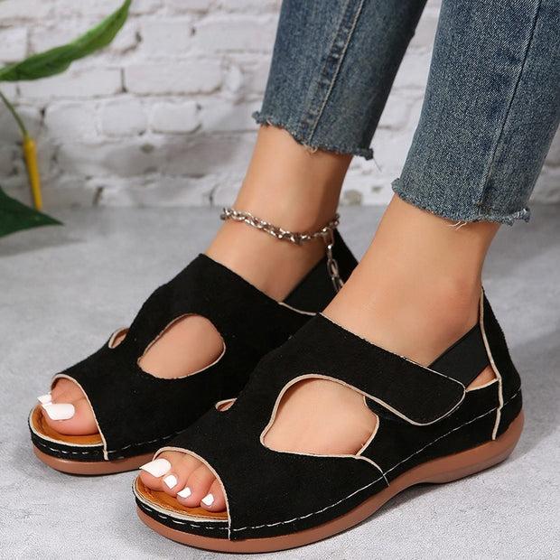 Women's Flat Lightweight Comfortable Velcro Casual Women's Sandals