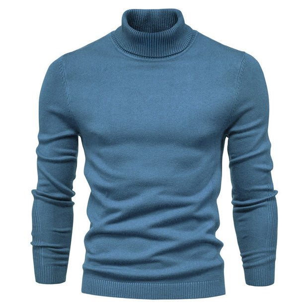 Men's Solid Color Pullover Sweater Foreign Trade Turtleneck Men's Casual Sweater