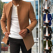 Men's Coat Overcoat Solid Color Slim Fit