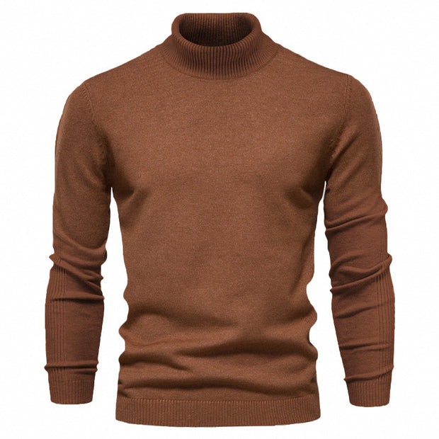 Men's Solid Color Pullover Sweater Foreign Trade Turtleneck Men's Casual Sweater