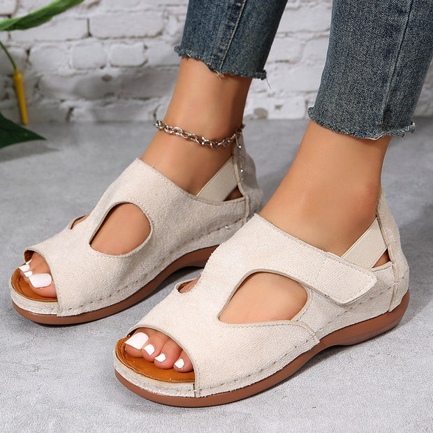 Women's Flat Lightweight Comfortable Velcro Casual Women's Sandals