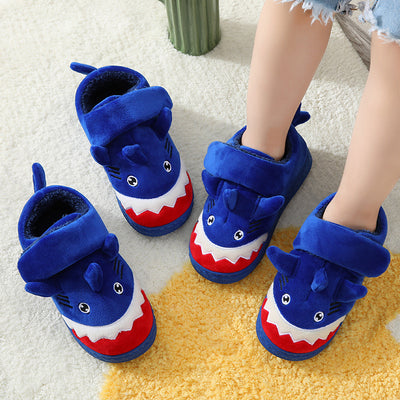 Fashion Kids Cartoon Shark Cotton Shoes Velcro