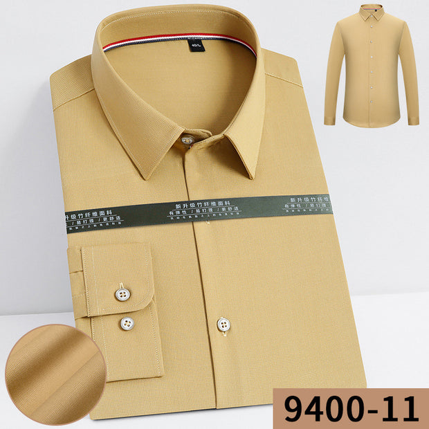 Bamboo Fiber Long Sleeve Shirt No Pocket Men's Wear Shirt