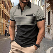 Men's Casual Striped Shirt With Chest Pocket