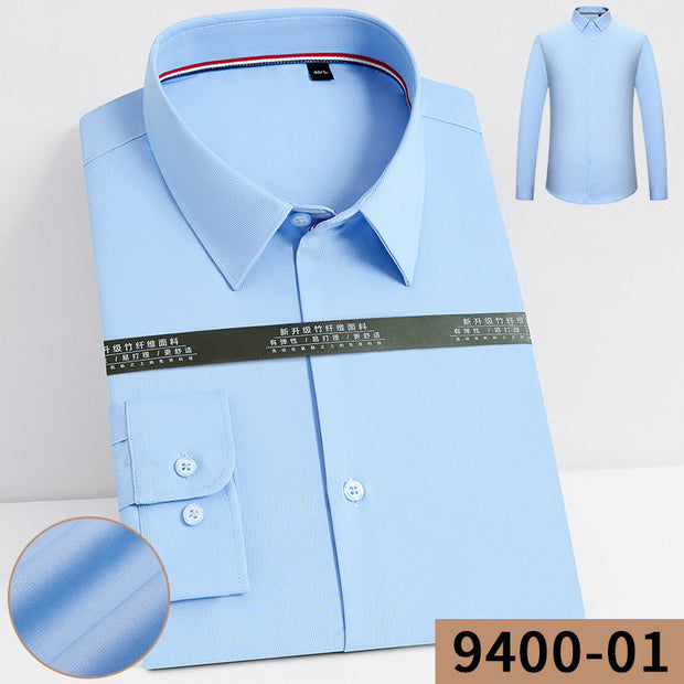 Bamboo Fiber Long Sleeve Shirt No Pocket Men's Wear Shirt