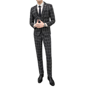 Slim Fit Suit Suit Men's Plaid Suit Three-piece Suit