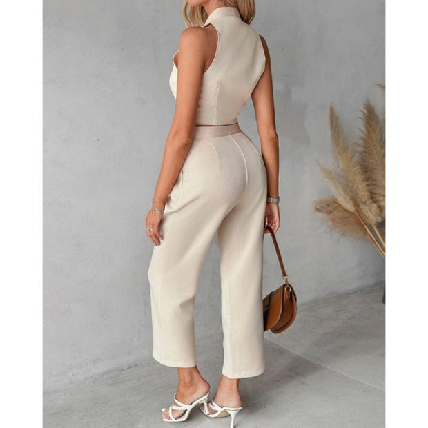 Women's Vest Top Wide Leg Pants Casual Suit