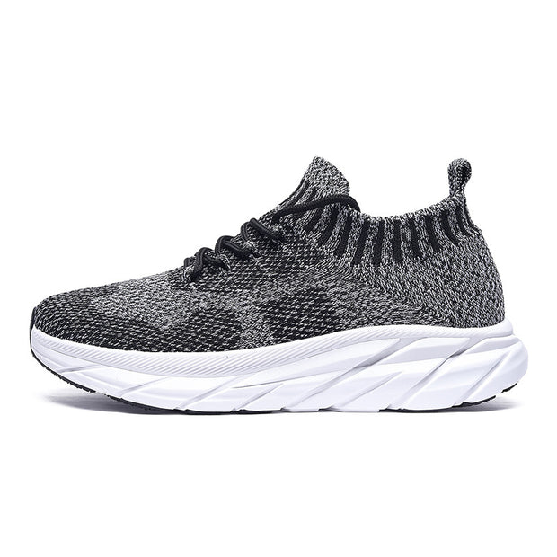 Stretch Sock Shoes Men's Plus Size Flyknit Height Increasing Leisure Sneaker